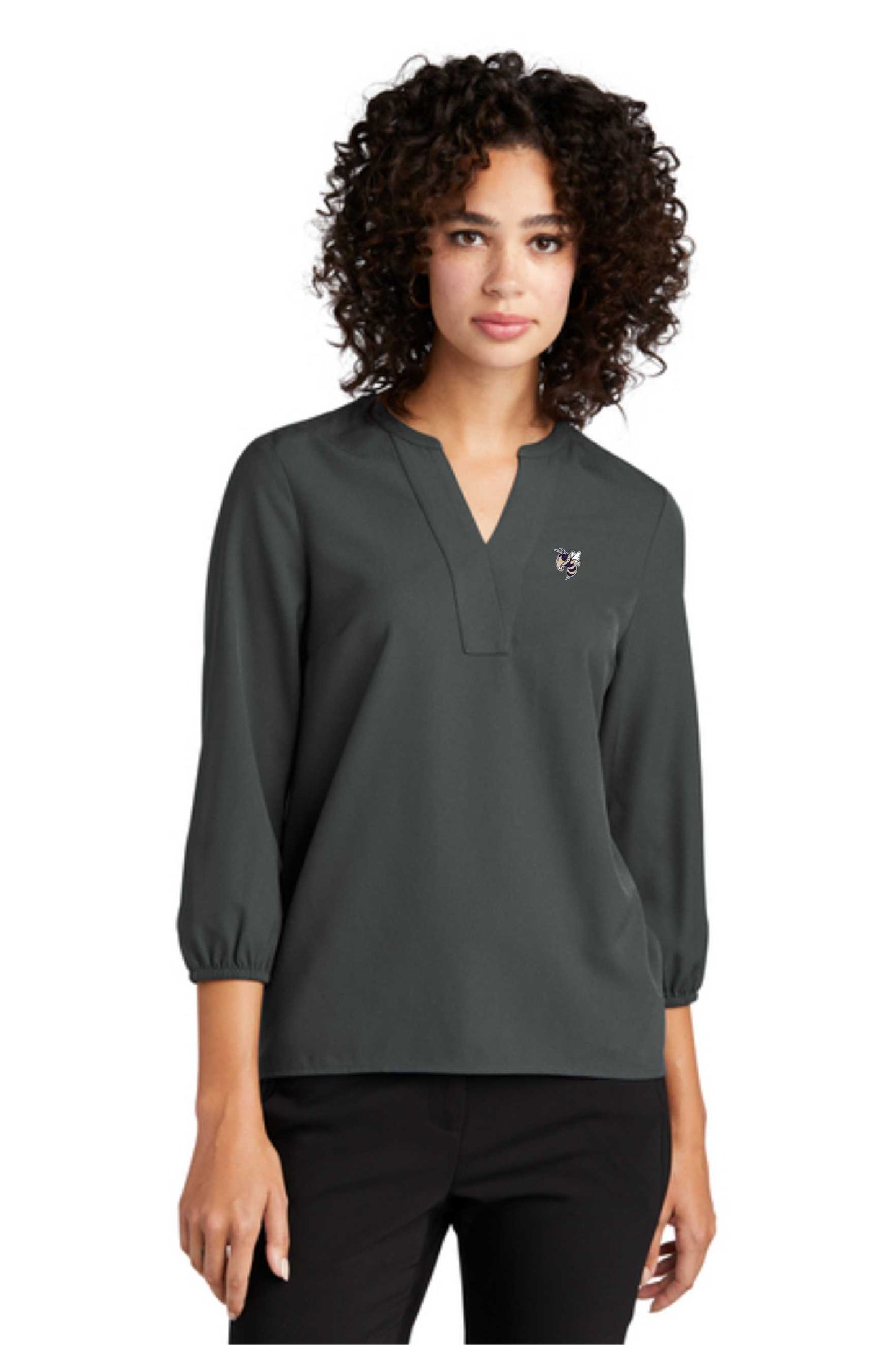 Women's 3/4-Sleeve Blouse with small Yellow Jacket-MM2011