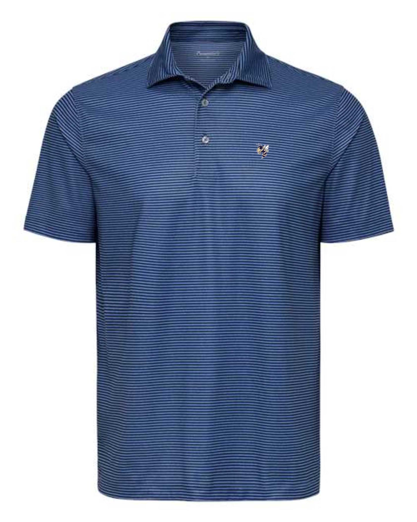 Dri Fit Striped Polo with small Yellow Jacket