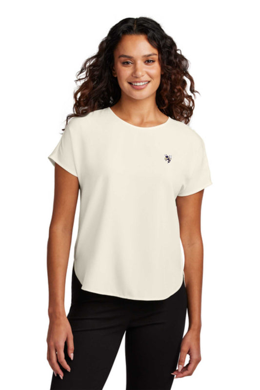 Women's Stretch Crew with small Yellow Jacket-MM2015