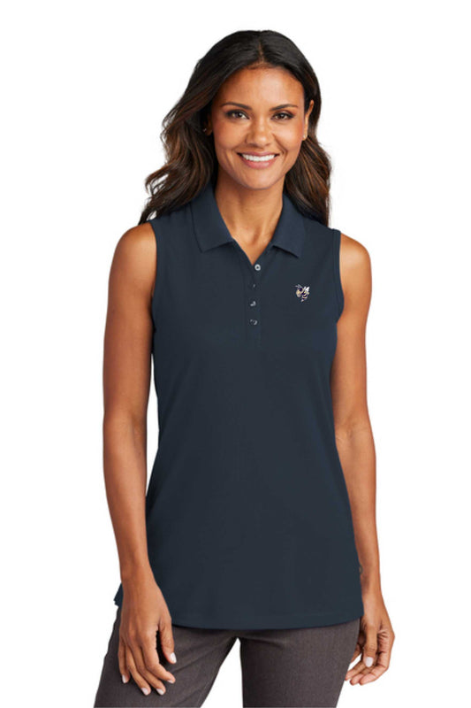 Women's Dry Zone® UV Micro-Mesh Sleeveless Polo with small Yellow Jacket-LK110SV