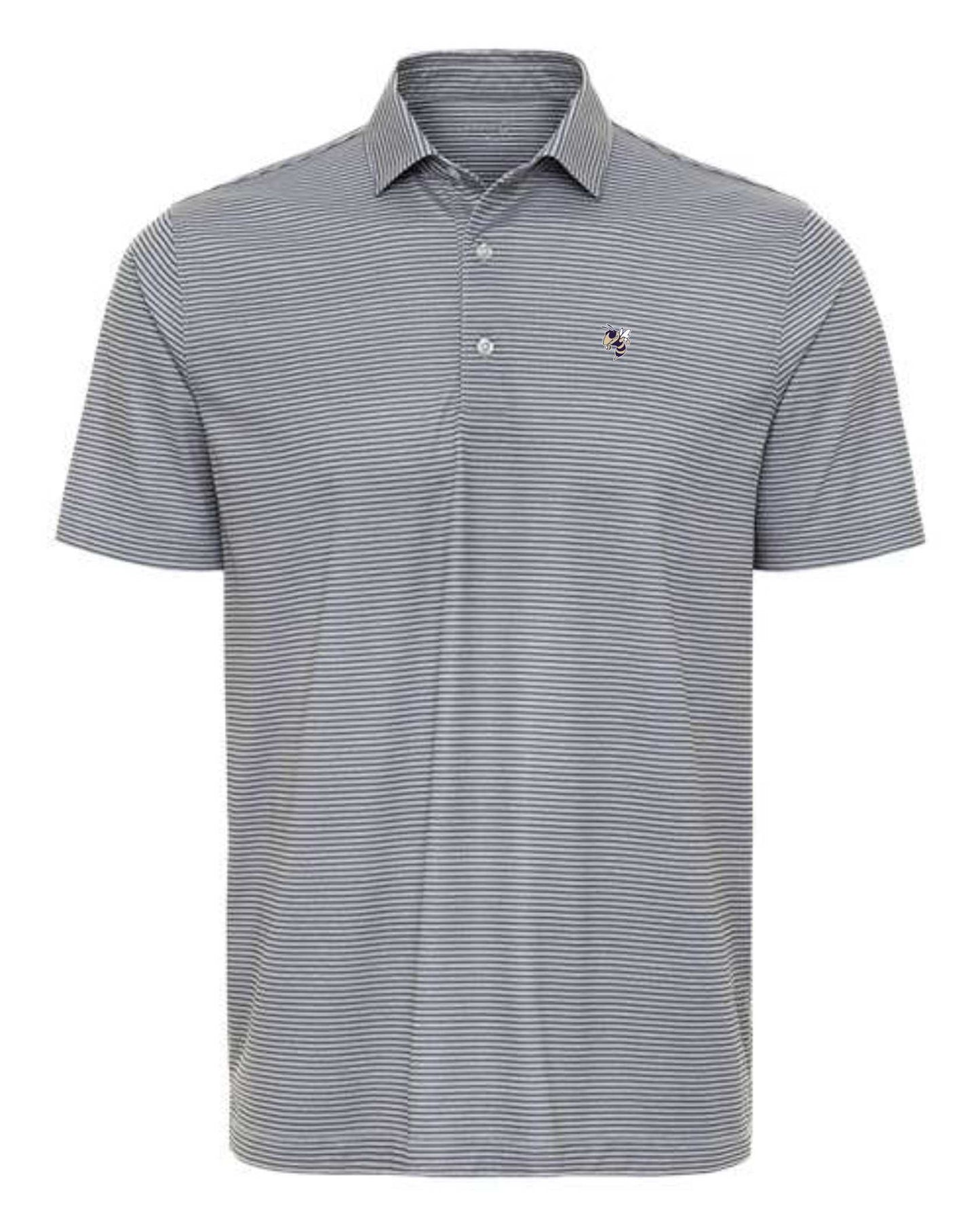 Dri Fit Striped Polo with small Yellow Jacket